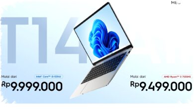 TECNO MEGABOOK T14 Air Resmi Meluncur, Laptop Ringan 999g dengan Performa Kuat & Baterai 12 Jam